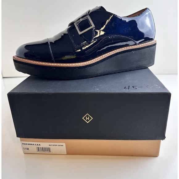 Halogen Emma Monk Strap Patent Leather Oxford, Navy Sz: 11M, 45-03 - Picture 16 of 16